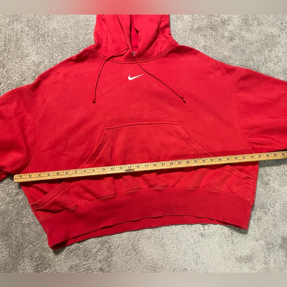 Nike Center Swoosh Sweatshirt Mens Medium Red Baggy Cotton Blend - Picture 14 of 16